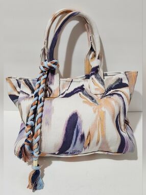 Vince Camuto Amia Blooming Brushstroke Watercolor Canvas Tote Bag